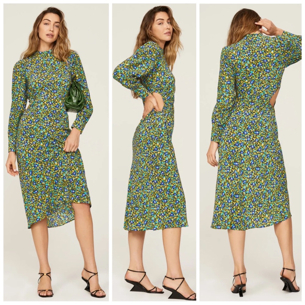 •RAILS• NWOT Carmel Maxi Dress in Abstract Garden Print Side Cut Out Size S